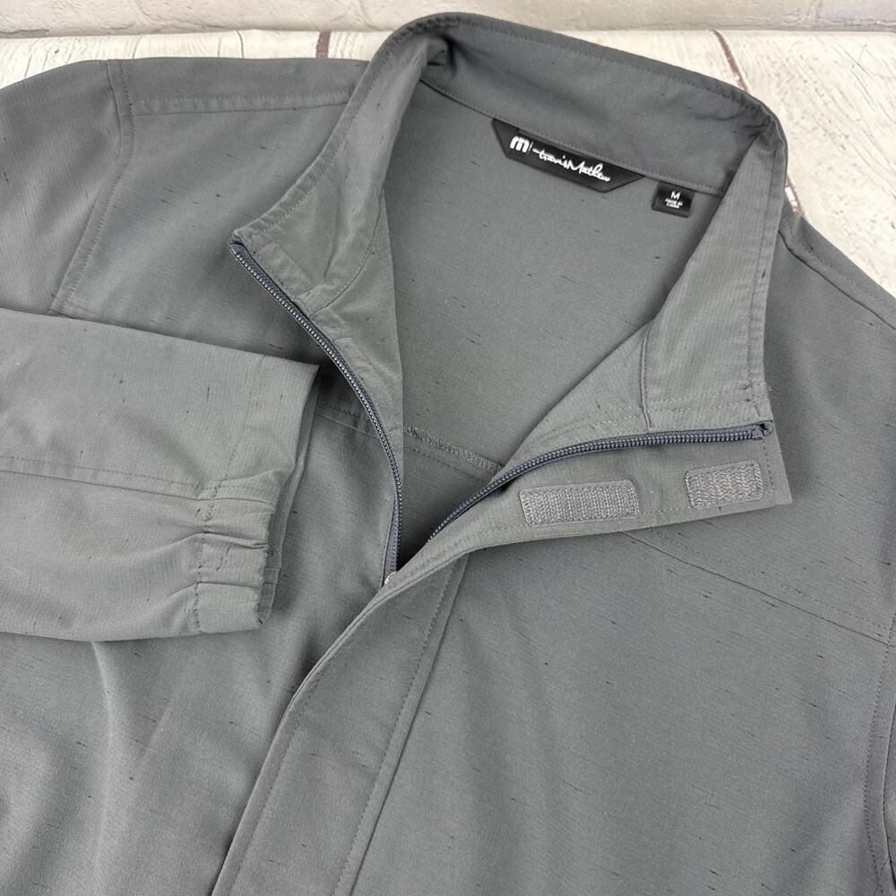 Travis Matthew Men Jacket Lightweight Windbreaker Full Zip Pockets Grey Golf M